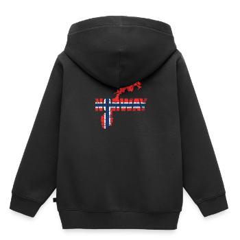 Norwegen Skandinavien - Kinder Premium Organic Hoodie - Schwarz - Hinten - AI Model Kid Male (0cm)