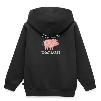 Vegetarier - Kinder Premium Organic Hoodie - Schwarz - Hinten - AI Model Kid Male (0cm)