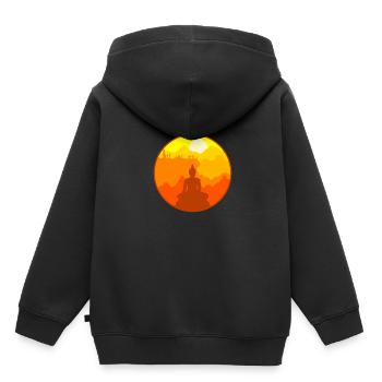 Thaïlande Asie - Sweat Premium à capuche enfant bio - noir - Dos - AI Model Kid Male (0cm)