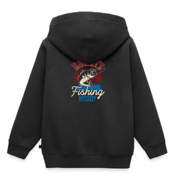 Fischer Fisch - Kinder Premium Organic Hoodie - Schwarz - Hinten - AI Model Kid Male (0cm)