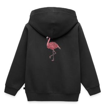 Flamingo - Sweat Premium à capuche enfant bio - noir - Dos - AI Model Kid Male (0cm)
