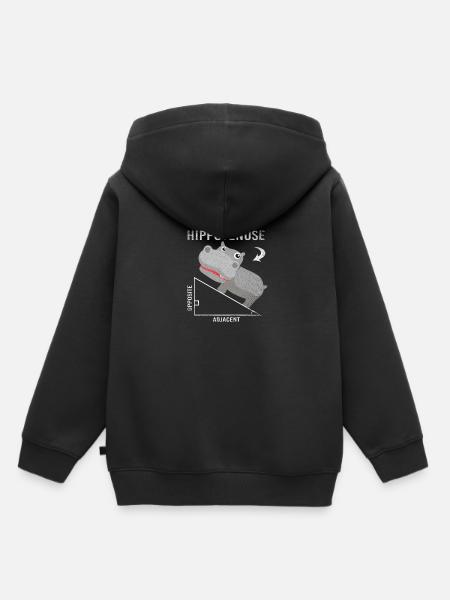 Hippopotamus Mathematiker - Kinder Premium Organic Hoodie - Schwarz