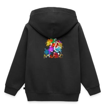 Notenschlüssel Musiker Musik Klassische Musik - Kinder Premium Organic Hoodie - Schwarz - Hinten - AI Model Kid Male (0cm)