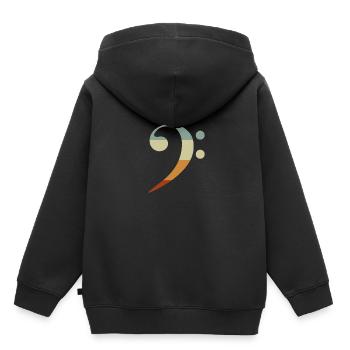 Bassschlüssel Musiknoten - Kinder Premium Organic Hoodie - Schwarz - Hinten - AI Model Kid Male (0cm)