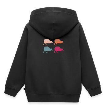 Neuseeland Kiwi Neuseeländer - Kinder Premium Organic Hoodie - Schwarz - Hinten - AI Model Kid Male (0cm)