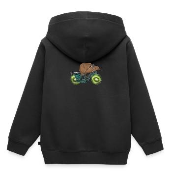 kiwi - Sweat Premium à capuche enfant bio - noir - Dos - AI Model Kid Male (0cm)