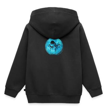 Oktopus - Kinder Premium Organic Hoodie - Schwarz - Hinten - AI Model Kid Male (0cm)