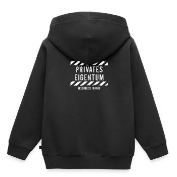 Privates Eigentum & Geschützte Marke - Kinder Premium Organic Hoodie - Schwarz - Hinten - AI Model Kid Male (0cm)