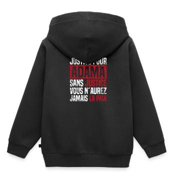 Égalité Anti Racisme Justive Pour Adama - Sweat Premium à capuche enfant bio - noir - Dos - AI Model Kid Male (0cm)