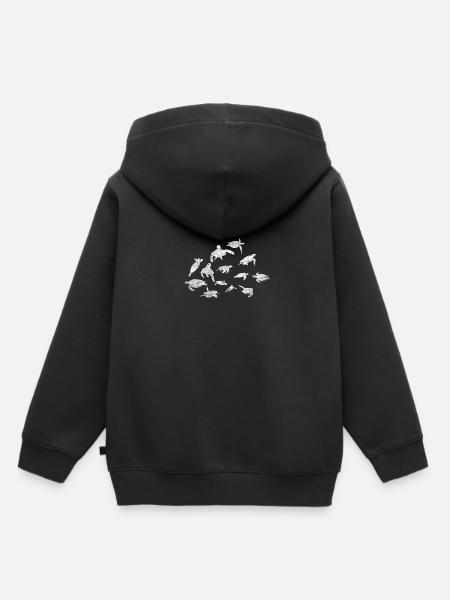 Tortue enfants animaux - Sweat Premium à capuche enfant bio - noir
