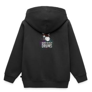 Schlagzeug Band - Kinder Premium Organic Hoodie - Schwarz - Hinten - AI Model Kid Male (0cm)