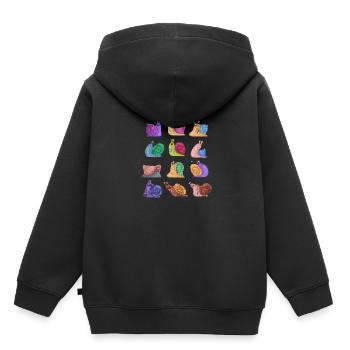 Cadeau d'escargot - Sweat Premium à capuche enfant bio - noir - Dos - AI Model Kid Male (0cm)