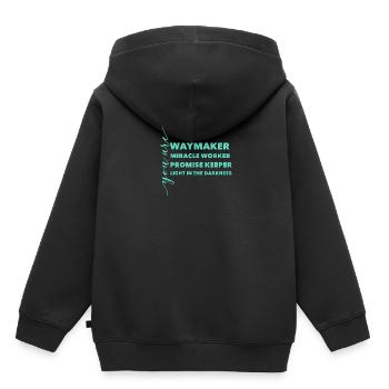 Waymaker & Christliche Kleidung - Kinder Premium Organic Hoodie - Schwarz - Hinten - AI Model Kid Male (0cm)