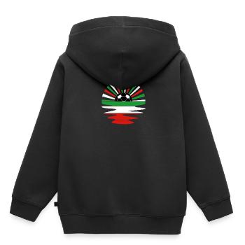 Italie Football 2022 Italie Fan Jersey - Sweat Premium à capuche enfant bio - noir - Dos - AI Model Kid Male (0cm)