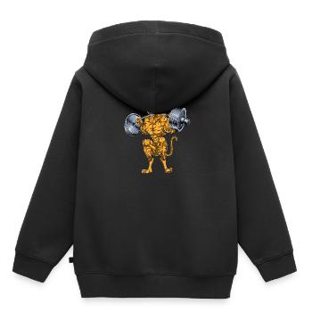 Squat de tigre - Sweat Premium à capuche enfant bio - noir - Dos - AI Model Kid Male (0cm)