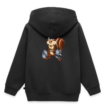 Squirrel deadlift - Kids Premium Organic Hoodie - black - Back - AI Model Kid Male (0cm)