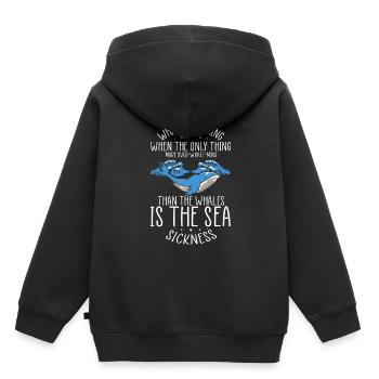 Orca Beobachtung für Buckelwale und Meerwale - Kinder Premium Organic Hoodie - Schwarz - Hinten - AI Model Kid Male (0cm)