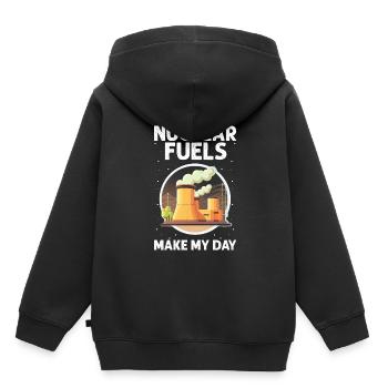 Kernenergie Spruch für Kernenergie - Kinder Premium Organic Hoodie - Schwarz - Hinten - AI Model Kid Male (0cm)