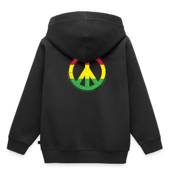 Peace Reggae Rastafari Ska cadeau - Sweat Premium à capuche enfant bio - noir - Dos - AI Model Kid Male (0cm)