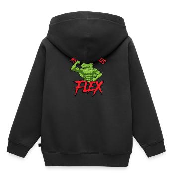 Fitness Gym Sport Power Lifting Tyrannosaurus Flex - Kinder Premium Organic Hoodie - Schwarz - Hinten - AI Model Kid Male (0cm)