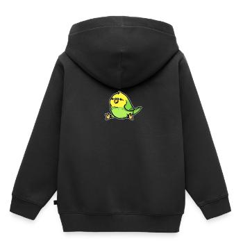 Süßer Wellensittich Welli Singvogel Geschenk - Kinder Premium Organic Hoodie - Schwarz - Hinten - AI Model Kid Male (0cm)