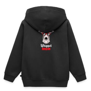 Whippet Hunde Mama Windhund Geschenk - Kinder Premium Organic Hoodie - Schwarz - Hinten - AI Model Kid Male (0cm)