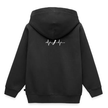 Musiker Sänger Gesang Herzschlag Geschenk - Kinder Premium Organic Hoodie - Schwarz - Hinten - AI Model Kid Male (0cm)