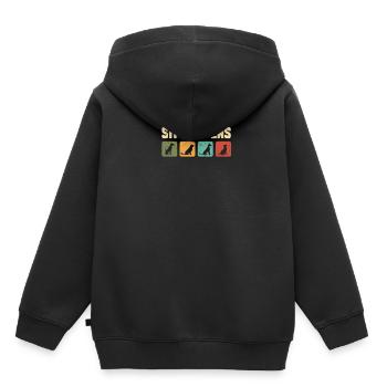 Sit Happens Dog Huntetrainer École canine - Sweat Premium à capuche enfant bio - noir - Dos - AI Model Kid Male (0cm)