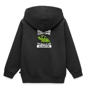 This Is My Human Costume I'm Really An Aligator - Kinder Premium Organic Hoodie - Schwarz - Hinten - AI Model Kid Male (0cm)