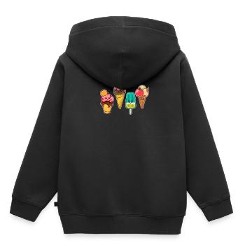 Kawaii Eiscreme Eis Wassereis Ice Cream Eisdiele - Kinder Premium Organic Hoodie - Schwarz - Hinten - AI Model Kid Male (0cm)