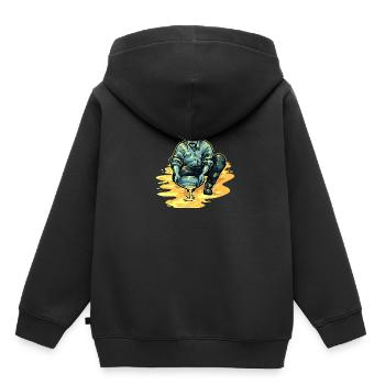 Goldsucher Goldmine Goldwäscher Goldrausch - Kinder Premium Organic Hoodie - Schwarz - Hinten - AI Model Kid Male (0cm)