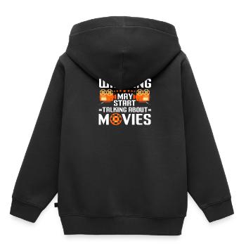 Warning Kinobesucher Filmliebhaber Kino Filme - Kinder Premium Organic Hoodie - Schwarz - Hinten - AI Model Kid Male (0cm)