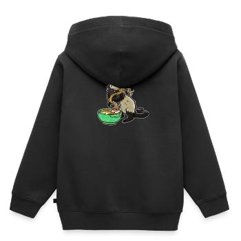 Japanische Nudelsuppe Ramen Kawaii Miso Suppe - Kinder Premium Organic Hoodie - Schwarz - Hinten - AI Model Kid Male (0cm)
