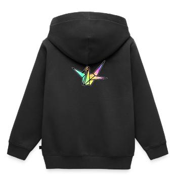 Origami Japan Faltkunst Papier Kranich Japanisch - Kinder Premium Organic Hoodie - Schwarz - Hinten - AI Model Kid Male (0cm)