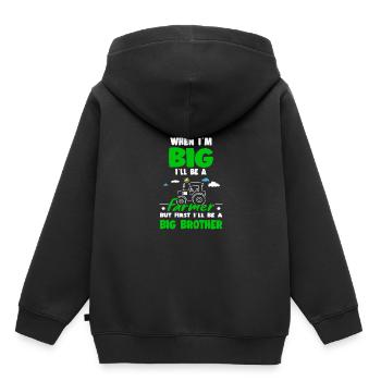When I'm Big I'll Be An Farmer First Big Brother - Kinder Premium Organic Hoodie - Schwarz - Hinten - AI Model Kid Male (0cm)