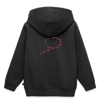Gedankenblase Blase Gedanken Rosa - Kinder Premium Organic Hoodie - Schwarz - Hinten - AI Model Kid Male (0cm)