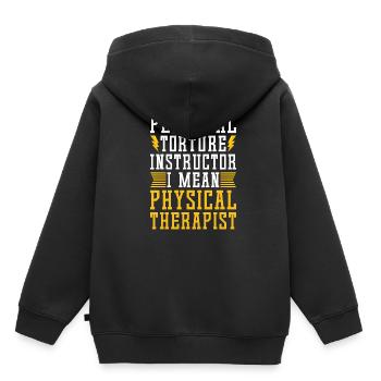 Physiothérapeutes - Sweat Premium à capuche enfant bio - noir - Dos - AI Model Kid Male (0cm)