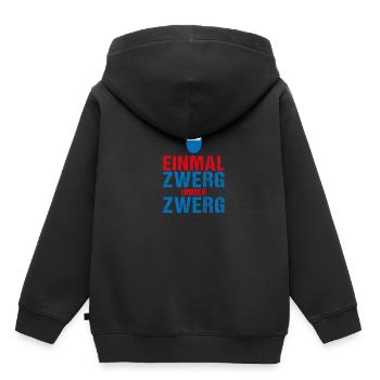 EINMAL ZWERG, IMMER ZWERG - Kinder Premium Organic Hoodie - Schwarz - Hinten - AI Model Kid Male (0cm)