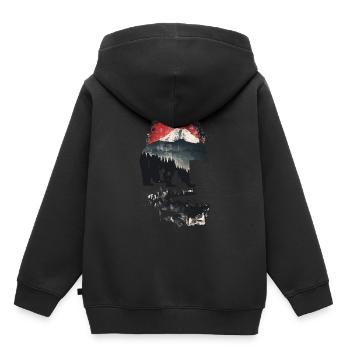 Grizzly Bär - Kinder Premium Organic Hoodie - Schwarz - Hinten - AI Model Kid Male (0cm)