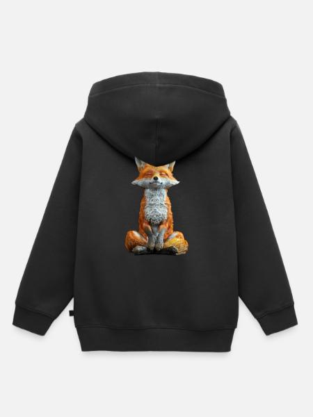 Fuchs - Kinder Premium Organic Hoodie - Schwarz