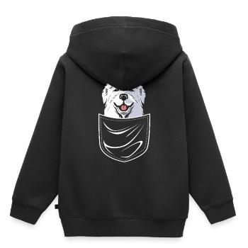 Chien des Pyrénées - Sweat Premium à capuche enfant bio - noir - Dos - AI Model Kid Male (0cm)
