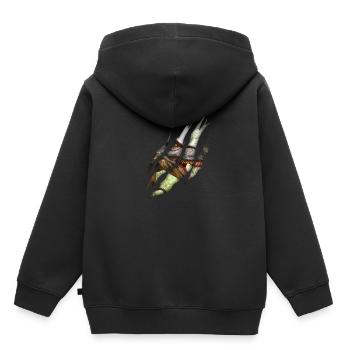 Trex Dinosaurier Zerrissene Klaue Dino - Kinder Premium Organic Hoodie - Schwarz - Hinten - AI Model Kid Male (0cm)