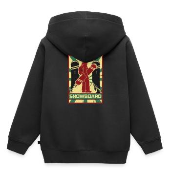 Snowboard Propaganda | Wintersport Schnee Winter - Kinder Premium Organic Hoodie - Schwarz - Hinten - AI Model Kid Male (0cm)