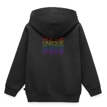 UNIQUE - Sweat Premium à capuche enfant bio - noir - Dos - AI Model Kid Male (0cm)