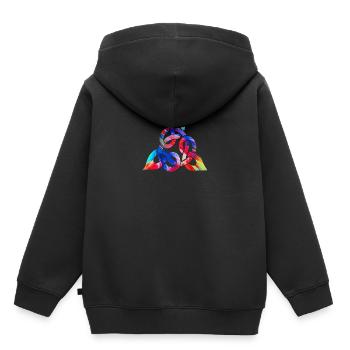 Nœud celtique coloré - Sweat Premium à capuche enfant bio - noir - Dos - AI Model Kid Male (0cm)
