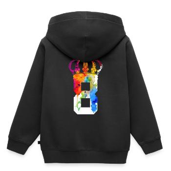 KING 8 YEAR OLD QUEEN 8TH BIRTHDAY - Kids Premium Organic Hoodie - black - Back - AI Model Kid Male (0cm)