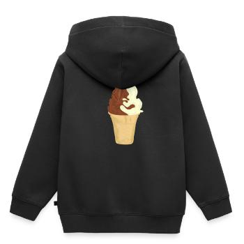 Soft ice cream for the slim Lienie - Kids Premium Organic Hoodie - black - Back - AI Model Kid Male (0cm)