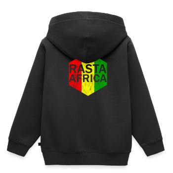 Rasta Afrique - Sweat Premium à capuche enfant bio - noir - Dos - AI Model Kid Male (0cm)