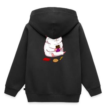 Hamster Schokolade Schoko Naschkatze - Kinder Premium Organic Hoodie - Schwarz - Hinten - AI Model Kid Male (0cm)
