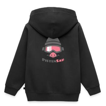 PistenSau (Rüssel-Edition) - Kinder Premium Organic Hoodie - Schwarz - Hinten - AI Model Kid Male (0cm)